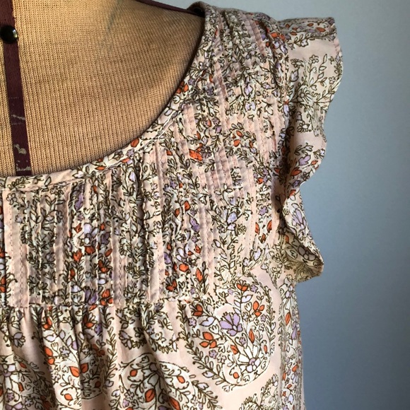 Old Navy Sweet Print Shell Top Sleeveless Pintucks - Picture 8 of 13